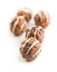 Sweet chocolate truffles. chocolate balls.