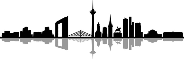 D&uuml;sseldorf City Skyline Silhouette
