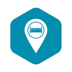 Fototapeta premium Bed, hostel, hotel sign icon. Simple illustration of bed, hostel, hotel sign vector icon for web