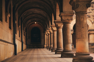 building with many columns in old Roman style