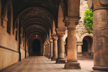 building with many columns in old Roman style