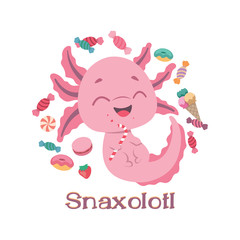 T-shirt graphic with funny axolotl pun