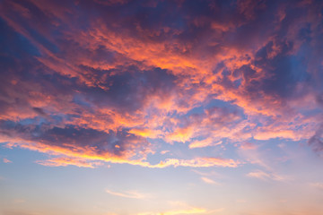 Dramatic sky on sunset