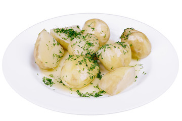 New Boiled Potatoes. Isolated
