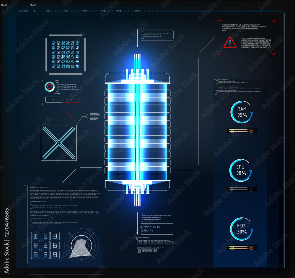 Poster futuristic user interface hud and infographic elements. abstract virtual graphic touch user interfac