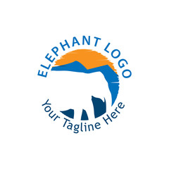 Elephant logo stock, flat design, stock logo template