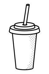 soda paper cup black and white