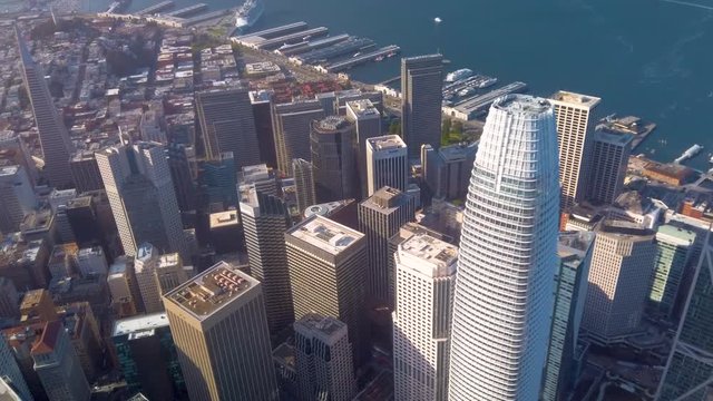 Aerial view of Downtown San Francisco financial
