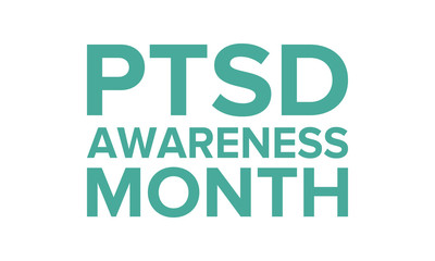 PTSD Awareness Month in June. Post Traumatic Stress Disorder. Celebrated annual in United States. Awareness concept. Poster, card, banner and background. Vector illustration