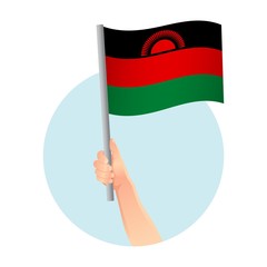 Malawi flag in hand icon