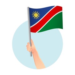 Namibia flag in hand icon