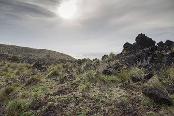 Storm over Termas de Ferraria in Sao Miguel island Azores Portugal