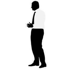 Silhouette businessman man in suit with tie on a white background