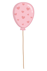 balloon decorated with hearts vector illustration