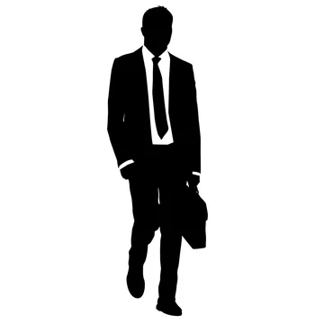 man in suit silhouette transparent