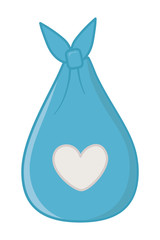 cloth bag with heart vector illustration