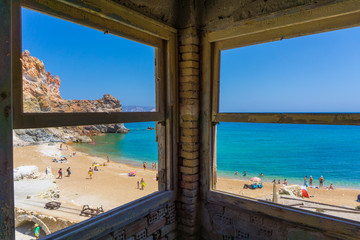 Obraz premium Sulfur mines (Thiorihia) beach in Milos island, Cyclades, Greece