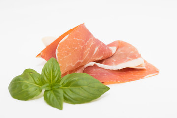 iberian ham isolated in white background