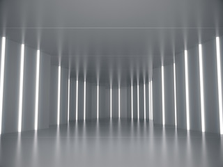 Abstract structure,Product showcase background,Long tunnel,Long corridor with light glow.3D rendering