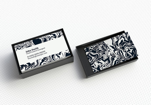 Modern Business Card Layout with Abstract Zebra Pattern
