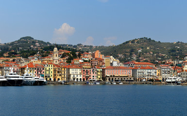 Fototapeta na wymiar City of Imperia in sunny september day. Liguria, Italy.