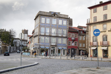 Citylife in Braga a rainy day  Portugal