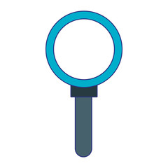 Magnifying glass symbol isolated blue lines