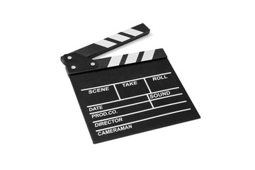 Naklejka premium Movie flapper on white background, including clipping path