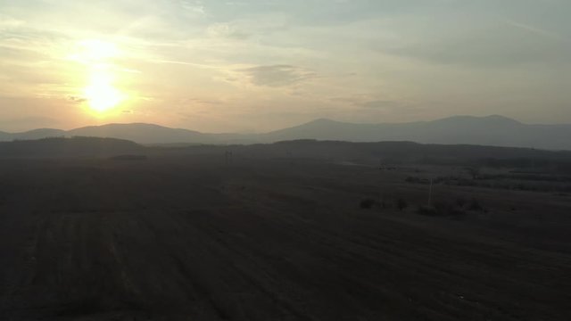 Deli Jovan and Stol mountains in the evening 4K aerial video