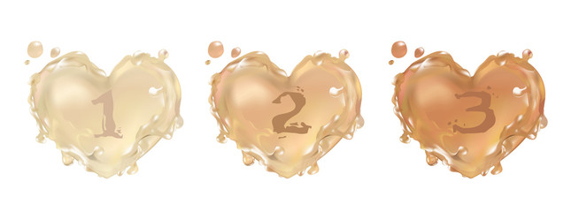 Makeup concealer foundation for different skin tones. Catalogs of facial care products. Masking of skin defects.