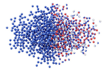Political relationships between Europe and Russia, original 3d rendering