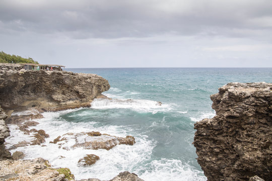 Atlantic shoreline in Barbados North of the island