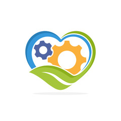 Illustration icon with a favorite concept for an environmentally friendly mechanism