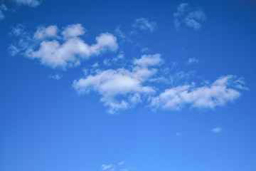 Blue summer sky with light white clouds. Blue sky and cloud image.