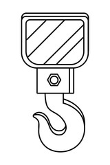 crane hook icon in black and white