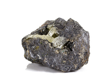 Macro stone Apatite mineral on white background