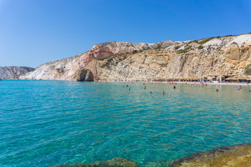 Firiplaka beach in Milos island in Greece