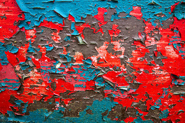 A Very Weathered Metal Garage Door Heavy Paint Worn Off Background