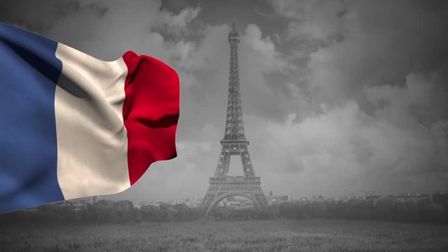 French flag with the Eiffel tower