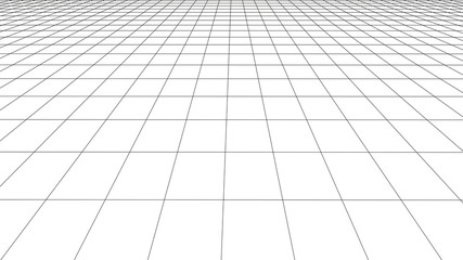 Vector perspective grid. Detailed lines on white background.