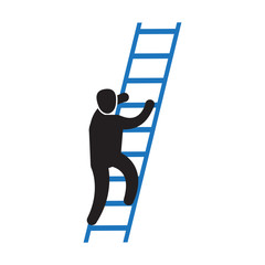 Person climbing a career ladder icon