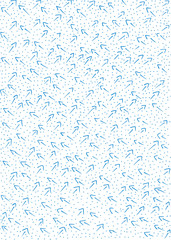 Blue arrows hand drawing doodles on a white background.