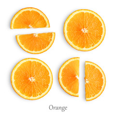 Orange slices isolated
