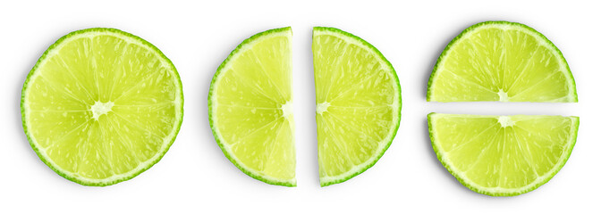 Lime slices isolated