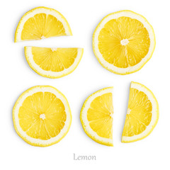 Fototapeta premium Lemon slices isolated