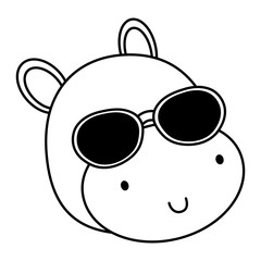 cute animal face cartoon vector illustration