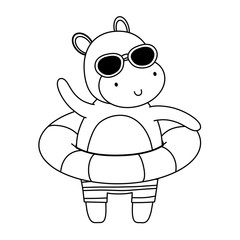 summer vacation relax cartoon vector illustration