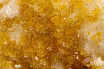 Macro stone Ettringite mineral on white background