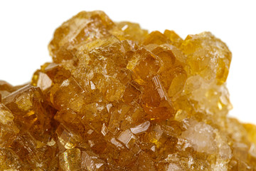 Macro stone Ettringite mineral on white background