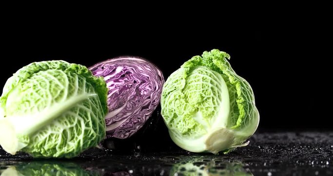 Cabbages on dark background 
